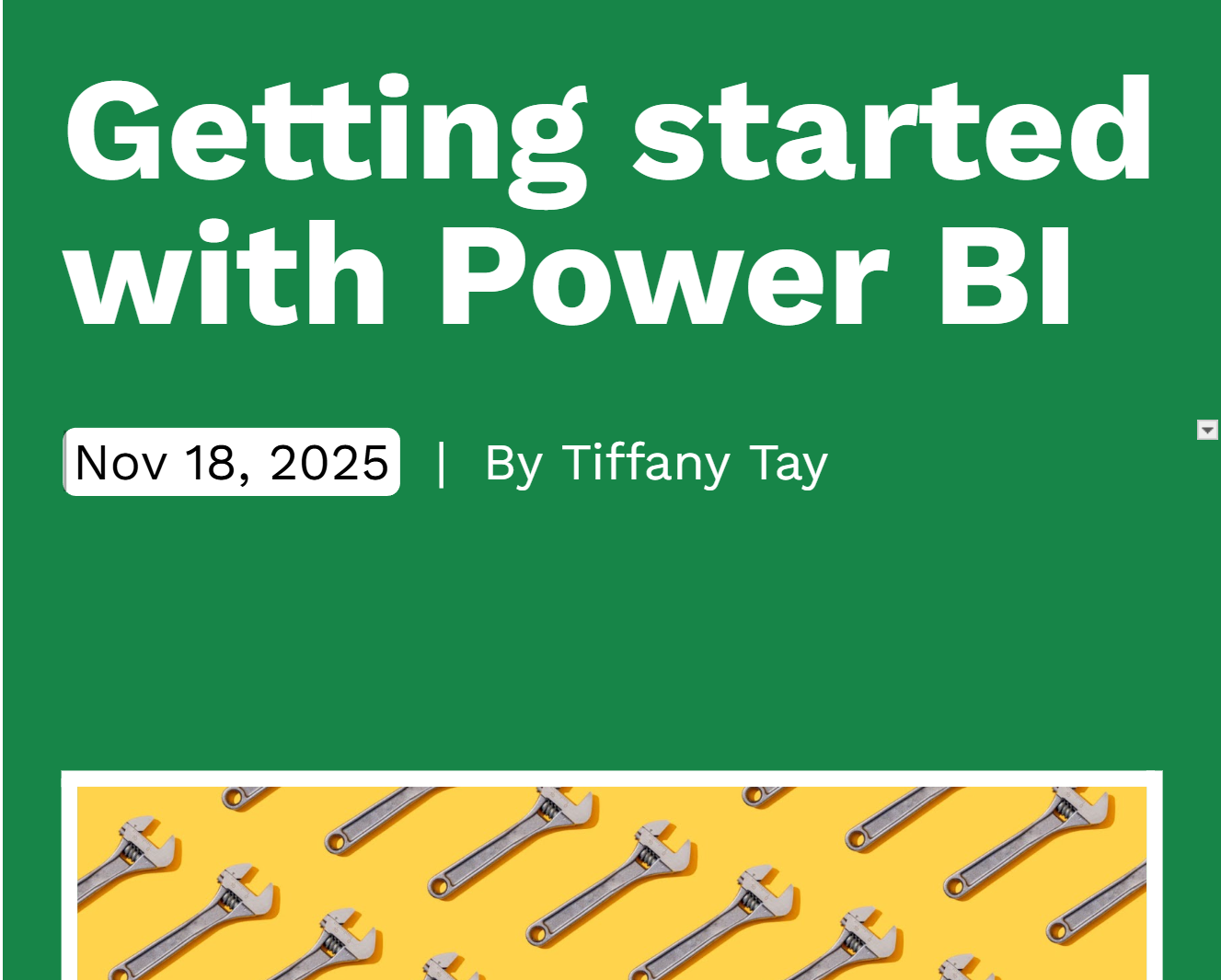 Top part of cover page to Getting Started with Power BI